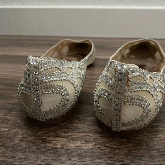 Badgley Mischka Gigi Crystal Embellished Pointed Toe Flats - Picture 5 of 8